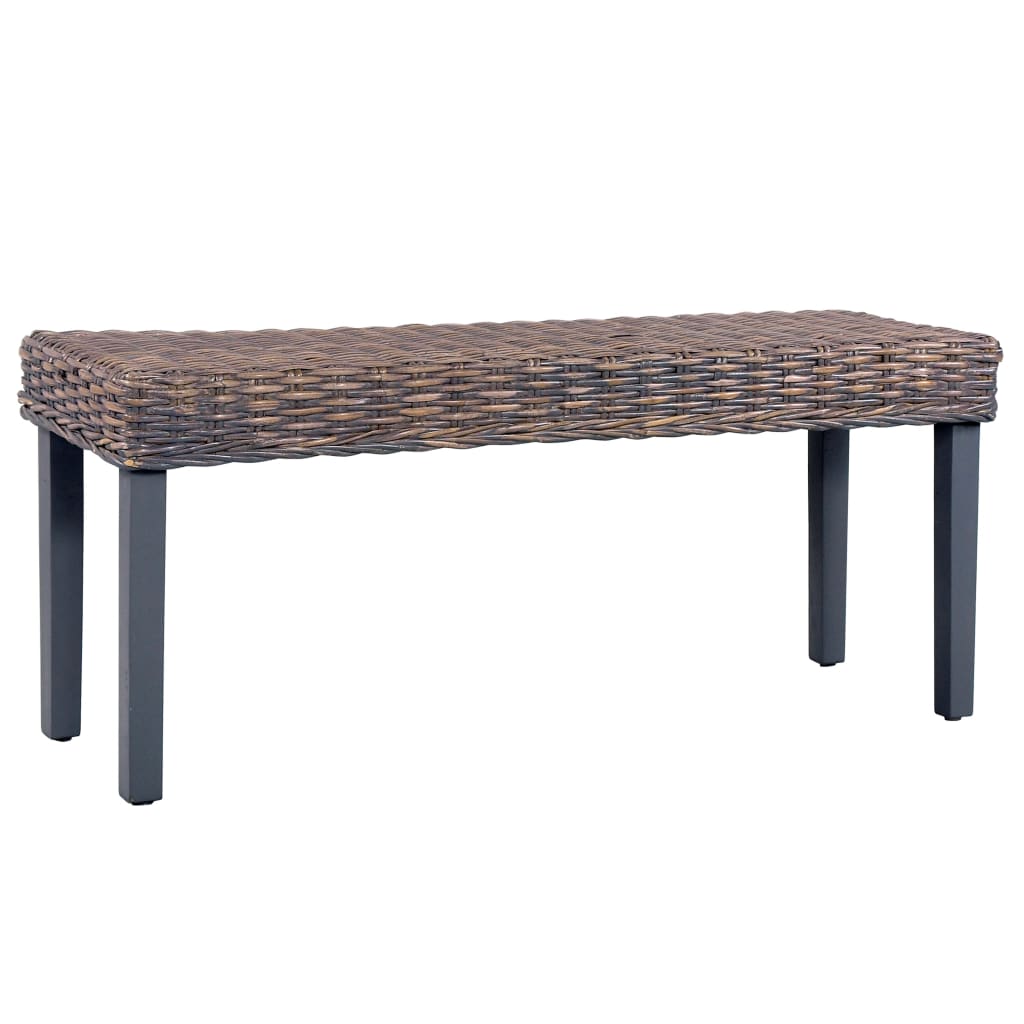 Bankje 110 Cm Natuurlijk Kubu Rattan En Massief Mahoniehout