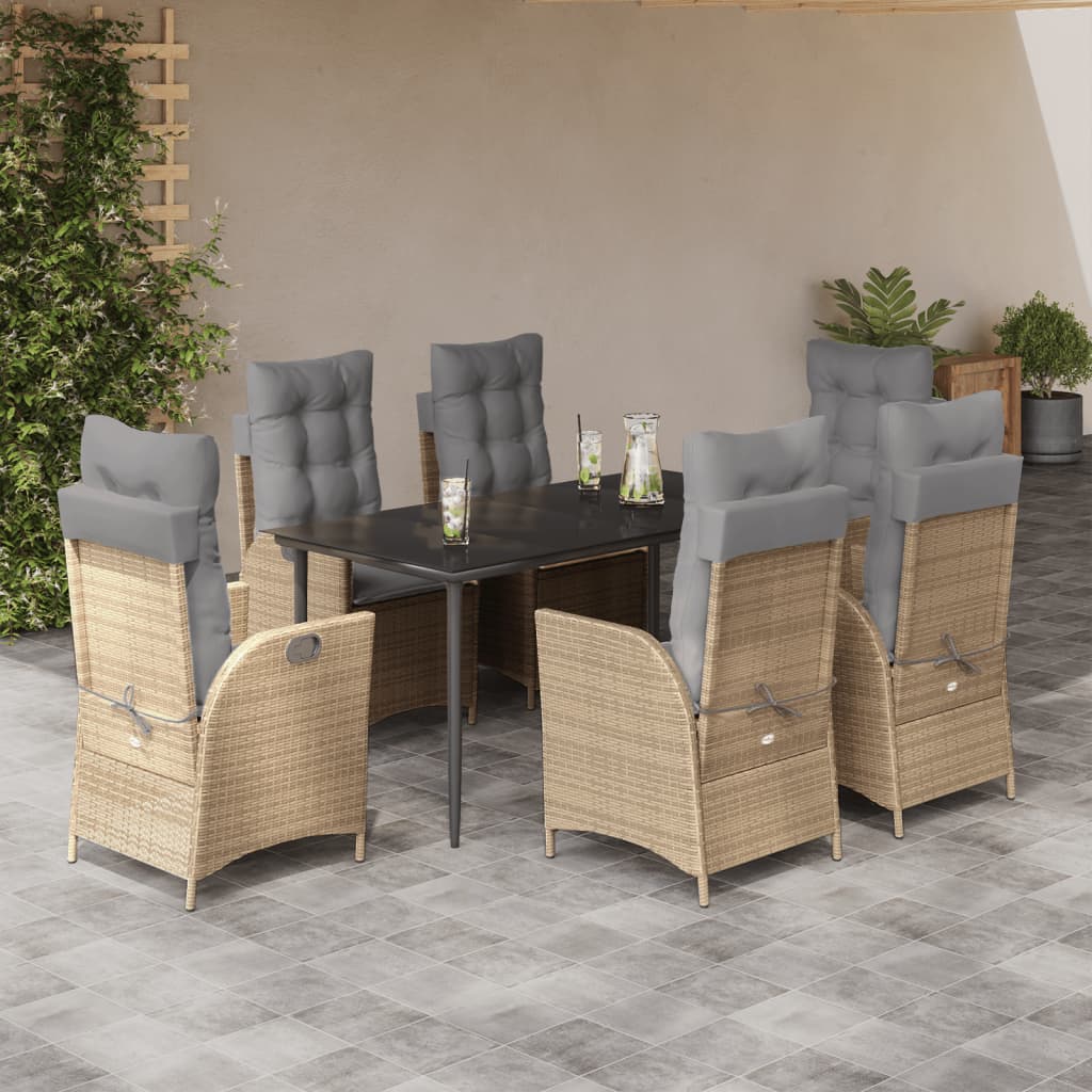 5-Delige Tuinset Met Kussens Poly Rattan Beige