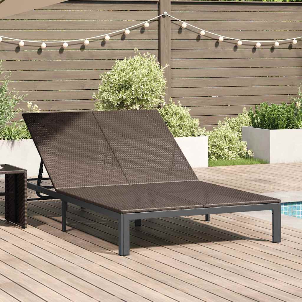 Ligstoel 2-Persoon 60 X 200 X 27Cm Poly Rattan