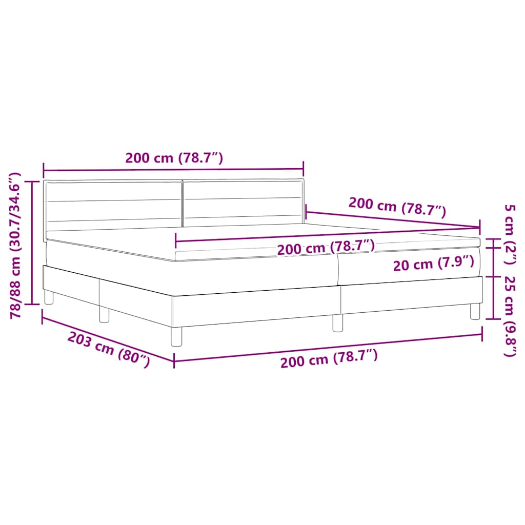 Boxspring Bed Met Matras Lichtgrijs Stof Lichtgrijs.