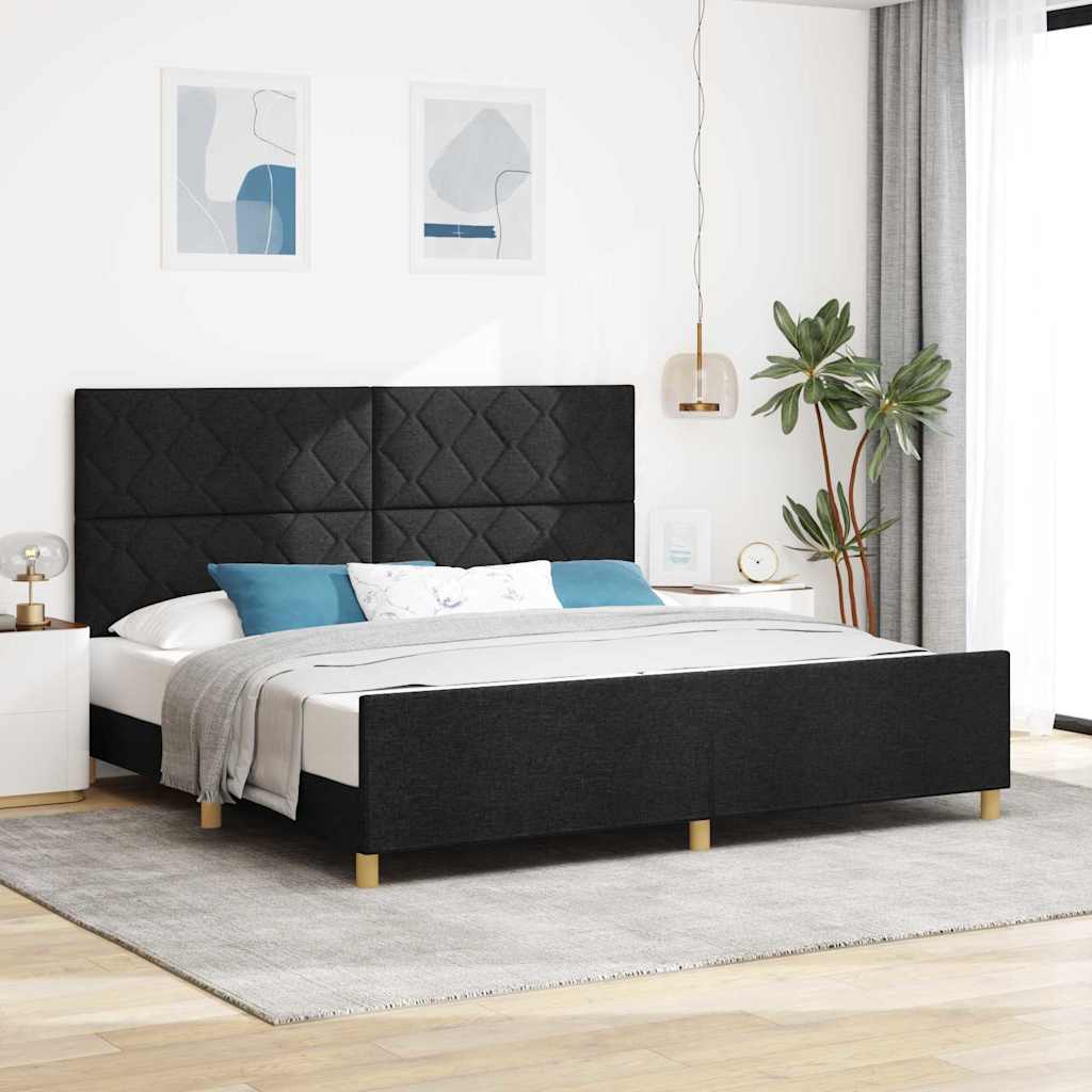 Bedframe Met Hoofdeinde Stof Zwart