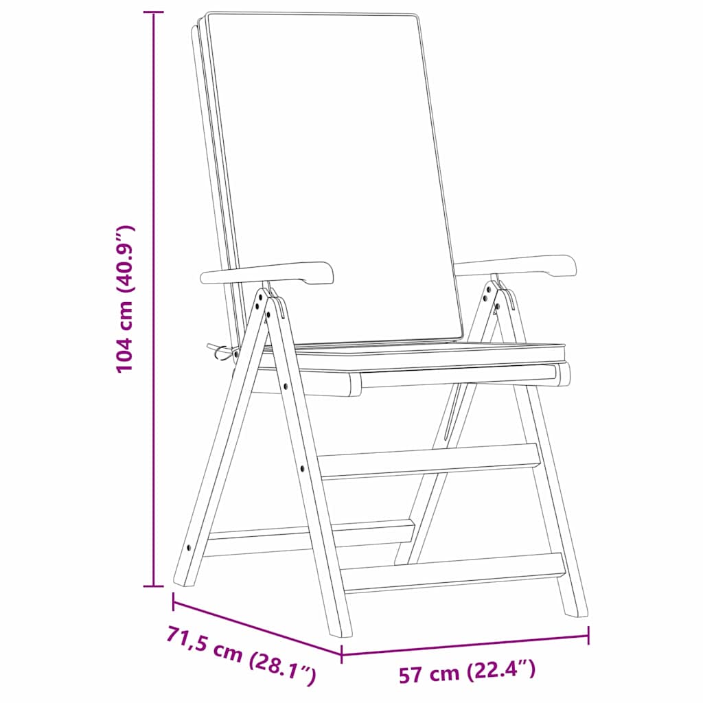 Tuinstoel 6 Pcs Bruin 57 X 71.5 X 104Cm Massief Teakhout