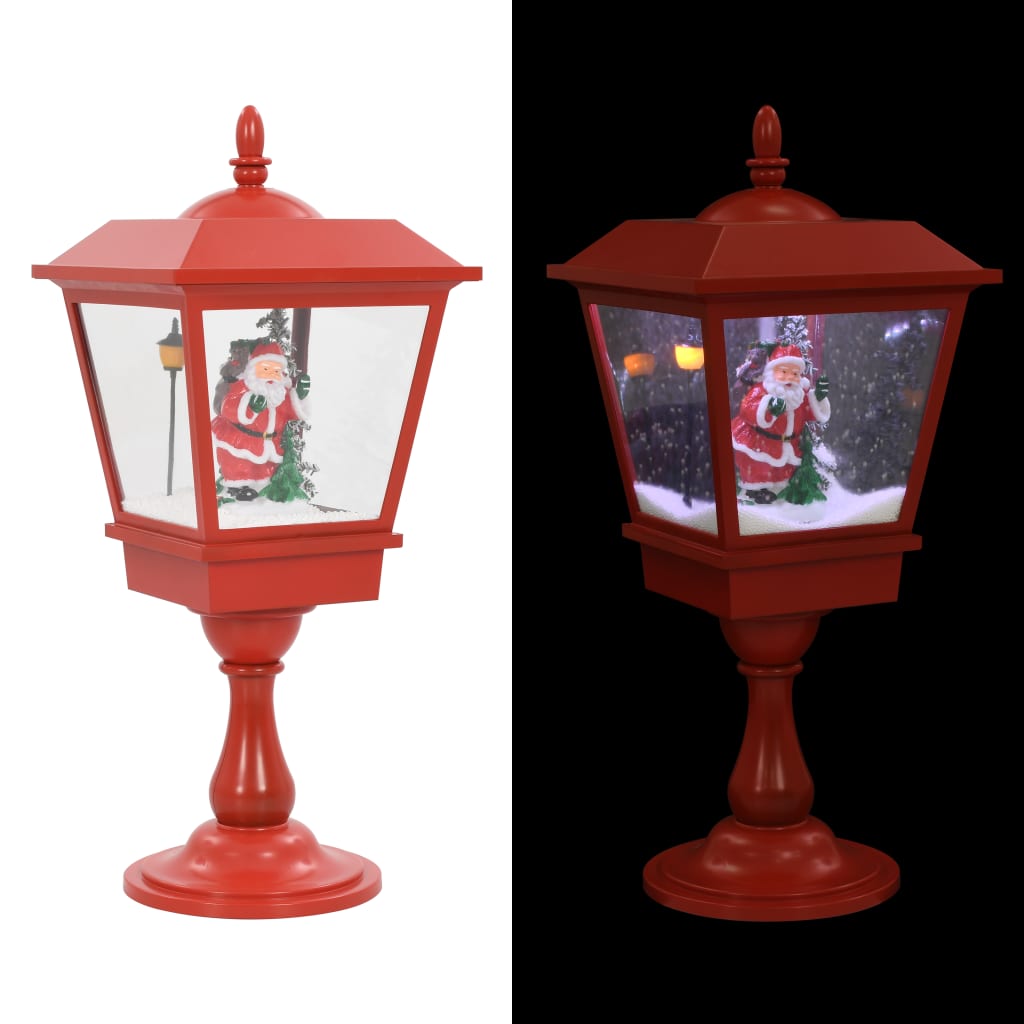 Sokkellamp Met Kerstman Led 64 Cm Zwart En Rood