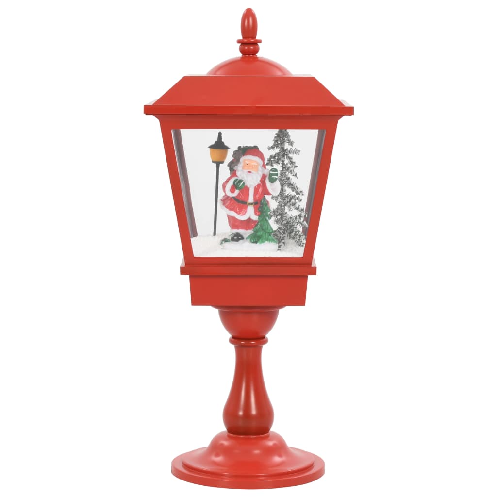 Sokkellamp Met Kerstman Led 64 Cm Zwart En Rood