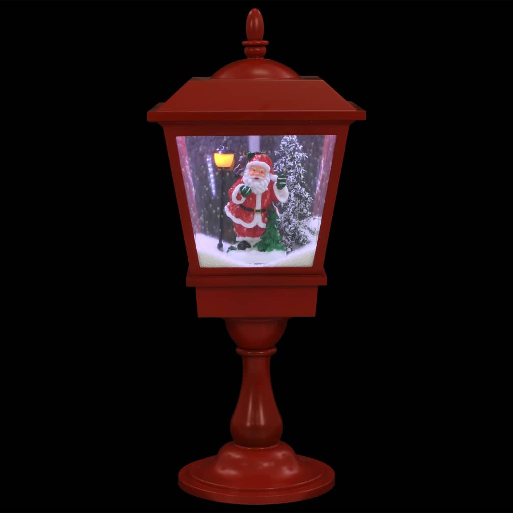 Sokkellamp Met Kerstman Led 64 Cm Zwart En Rood