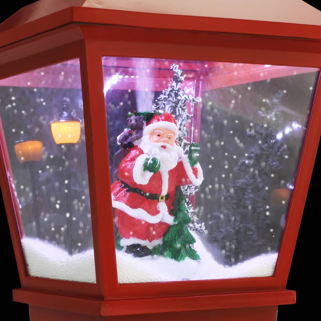 Sokkellamp Met Kerstman Led 64 Cm Zwart En Rood