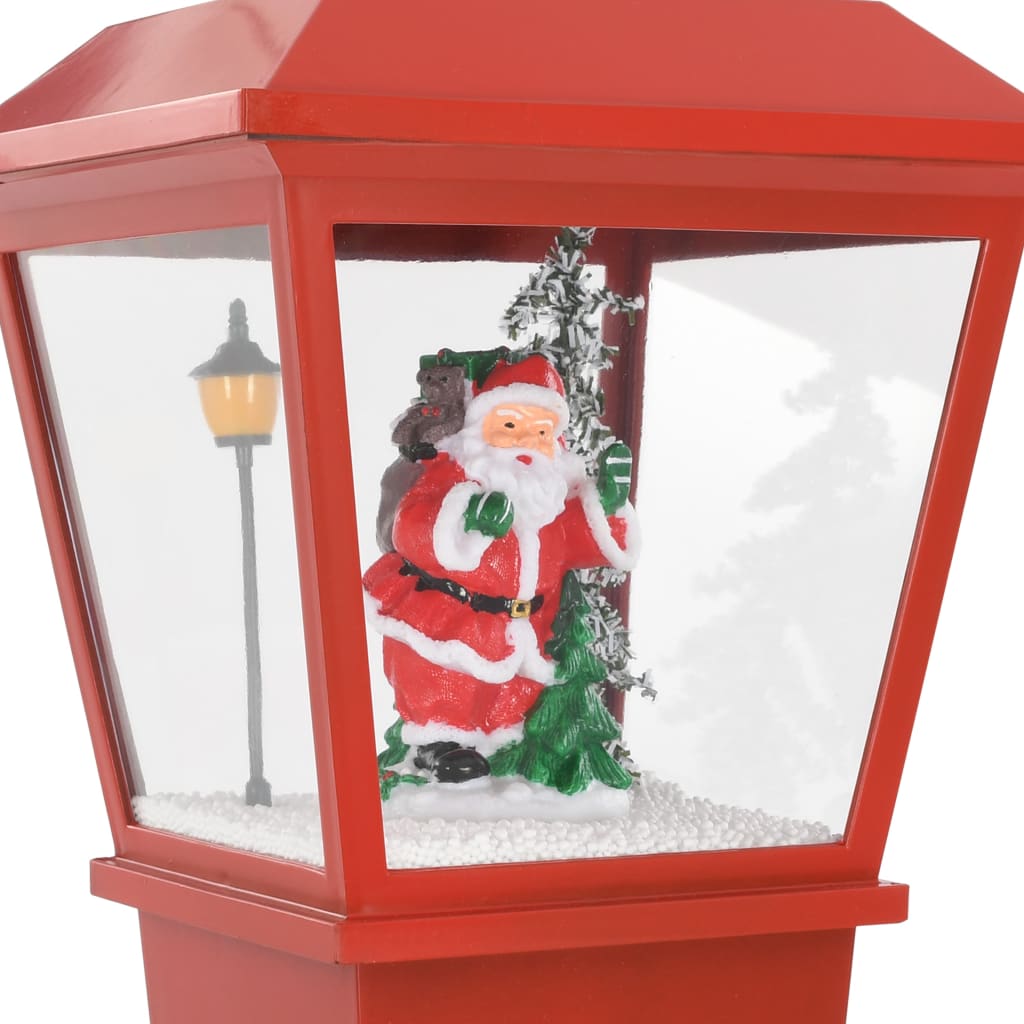 Sokkellamp Met Kerstman Led 64 Cm Zwart En Rood