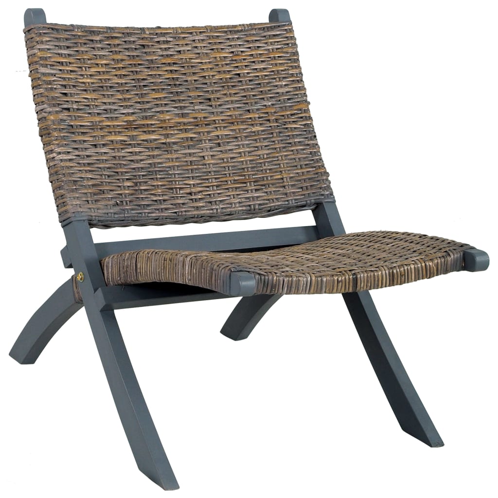 Relaxstoel Natuurlijk Kubu Rattan En Massief Mahoniehout