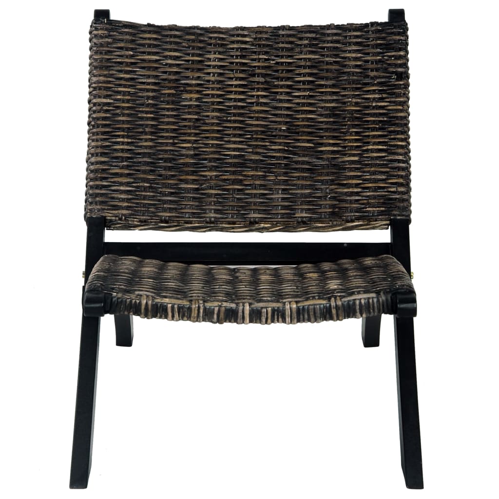 Relaxstoel Natuurlijk Kubu Rattan En Massief Mahoniehout