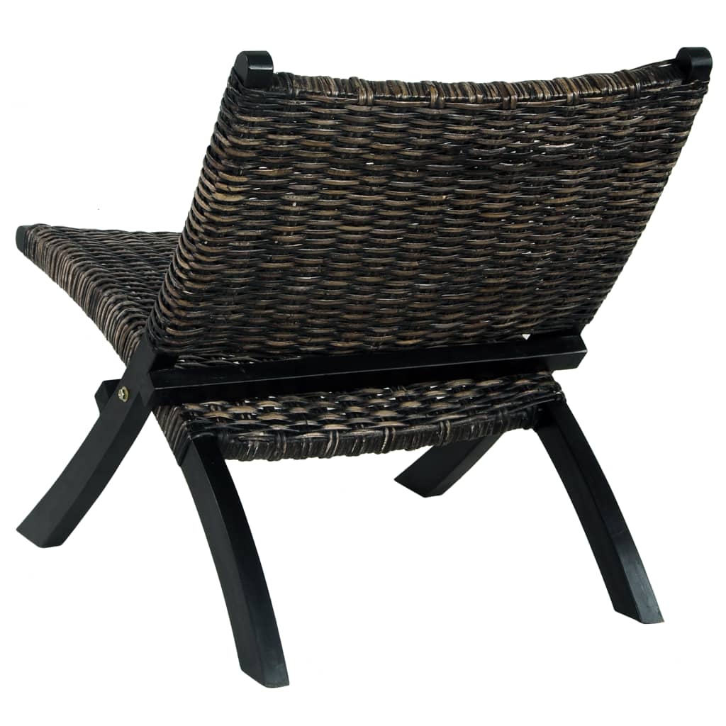 Relaxstoel Natuurlijk Kubu Rattan En Massief Mahoniehout