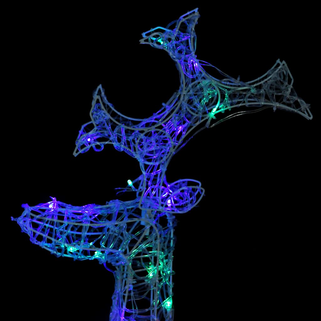 Kerstversiering Rendier 90 Led's Acryl Multikleur