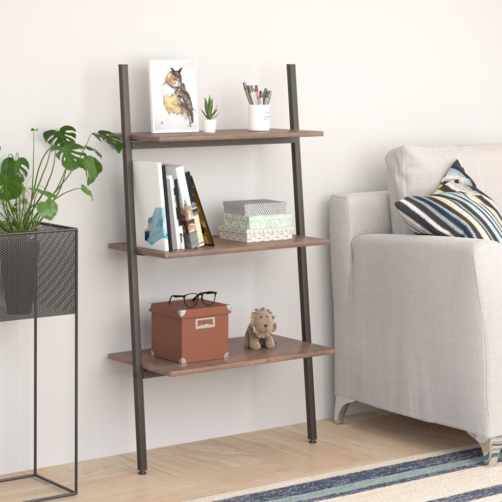 Ladderrek Met 4 Schappen 64X34X150,5 Cm En Zwart