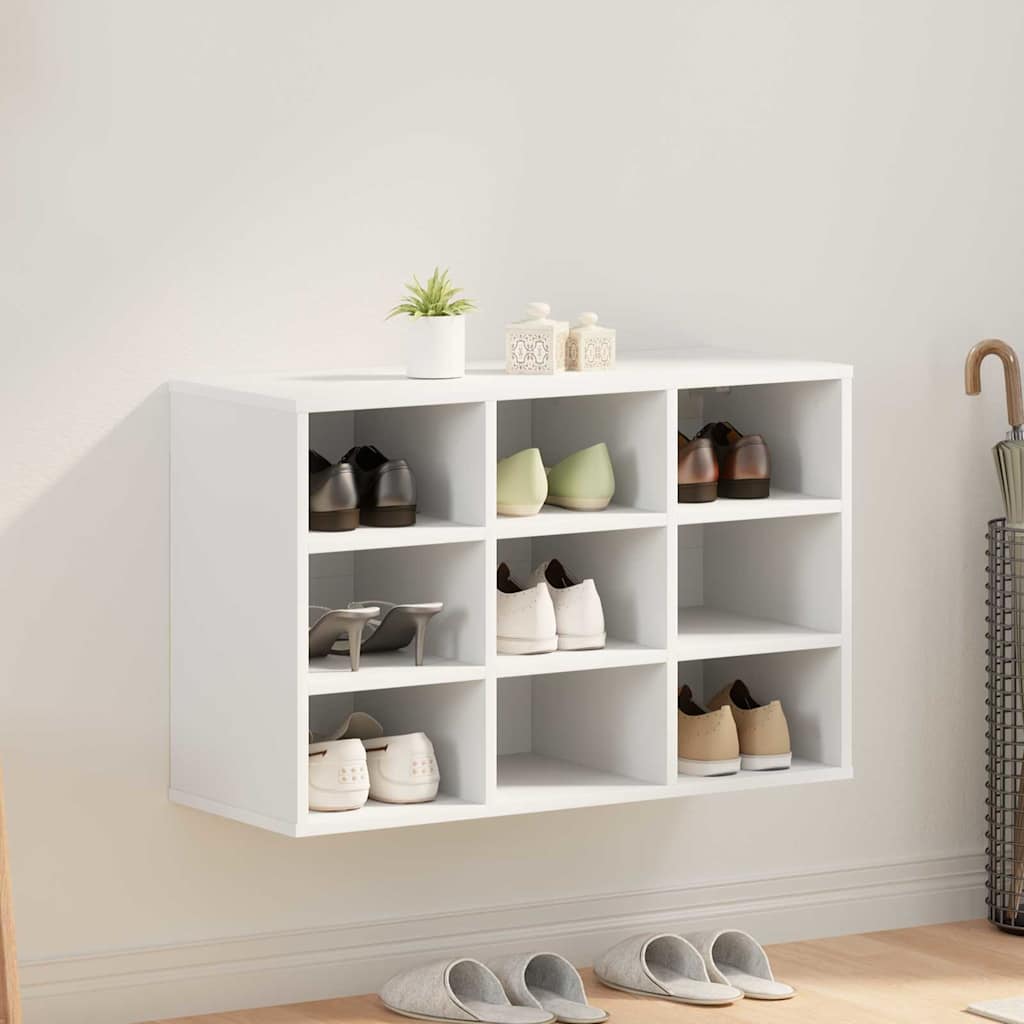Schoenenkast Met Plank Bewerkt Hout