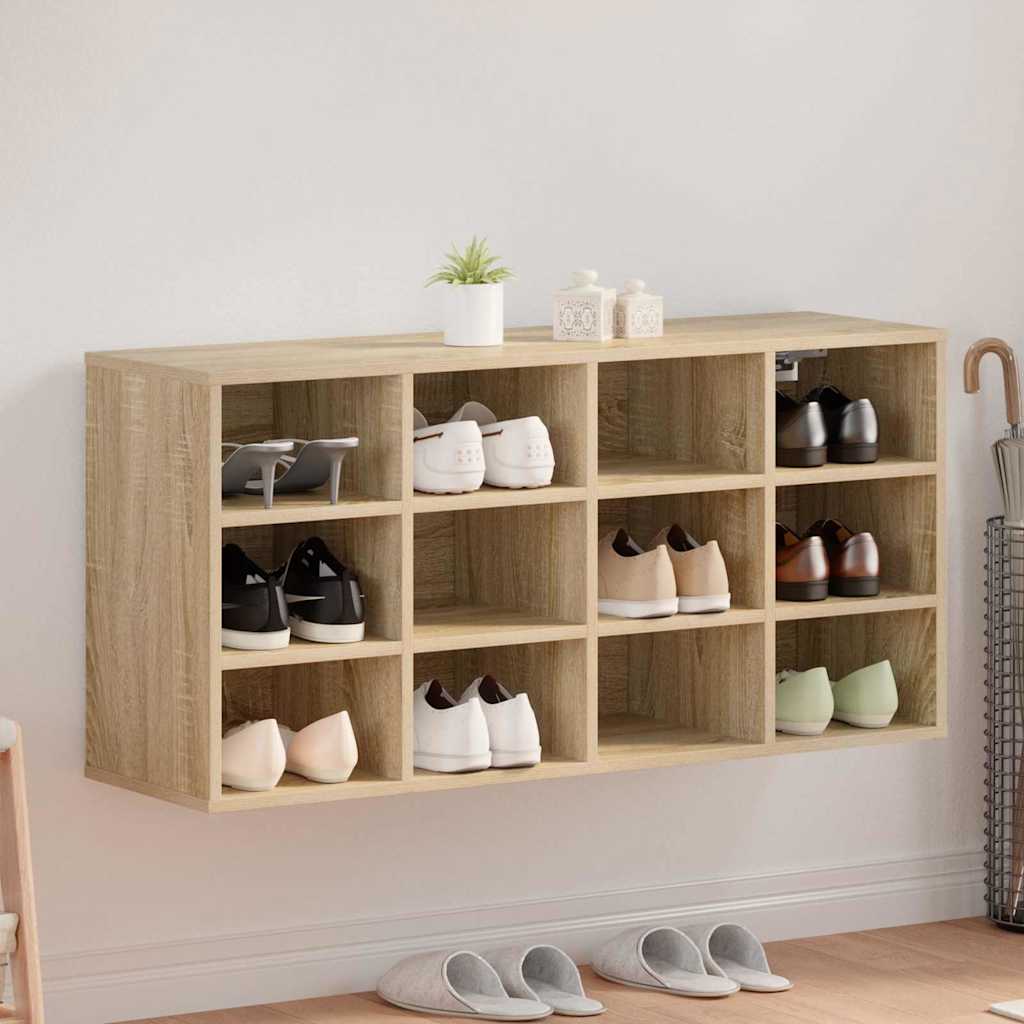 Schoenenkast Met Plank Bewerkt Hout