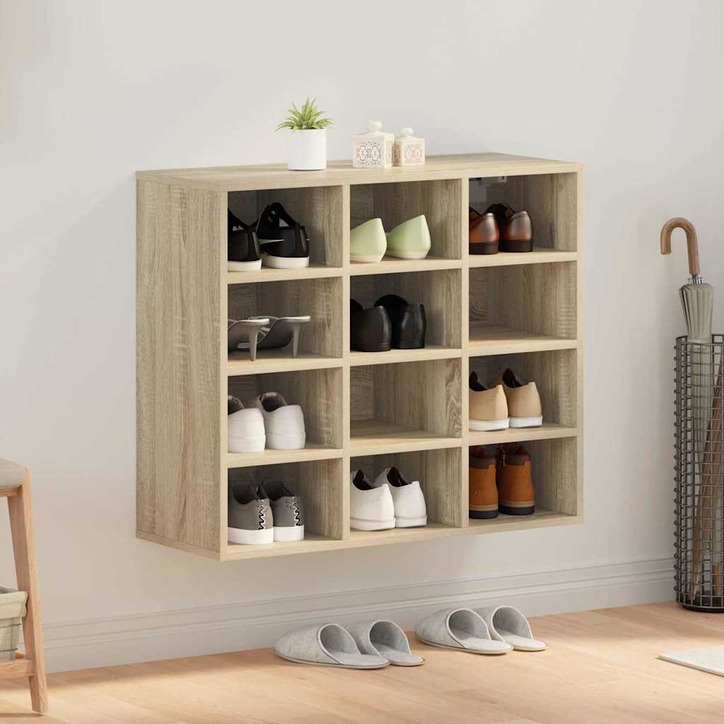 Schoenenkast Met Plank Bewerkt Hout