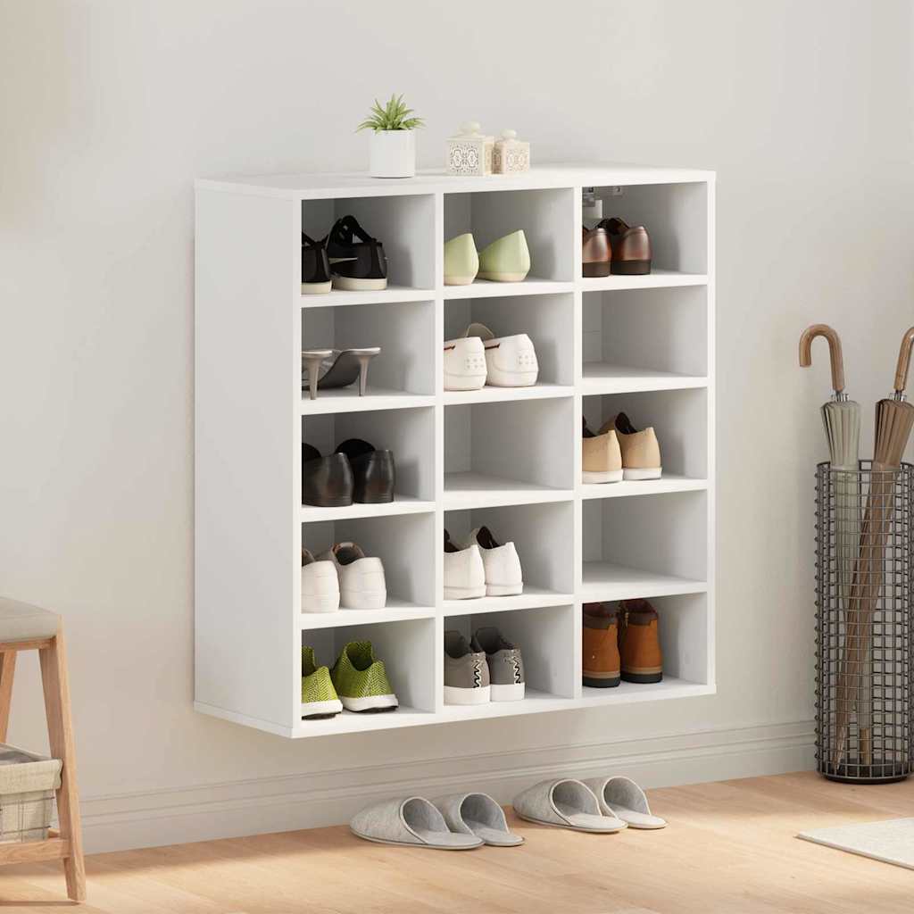 Schoenenkast Met Plank Bewerkt Hout