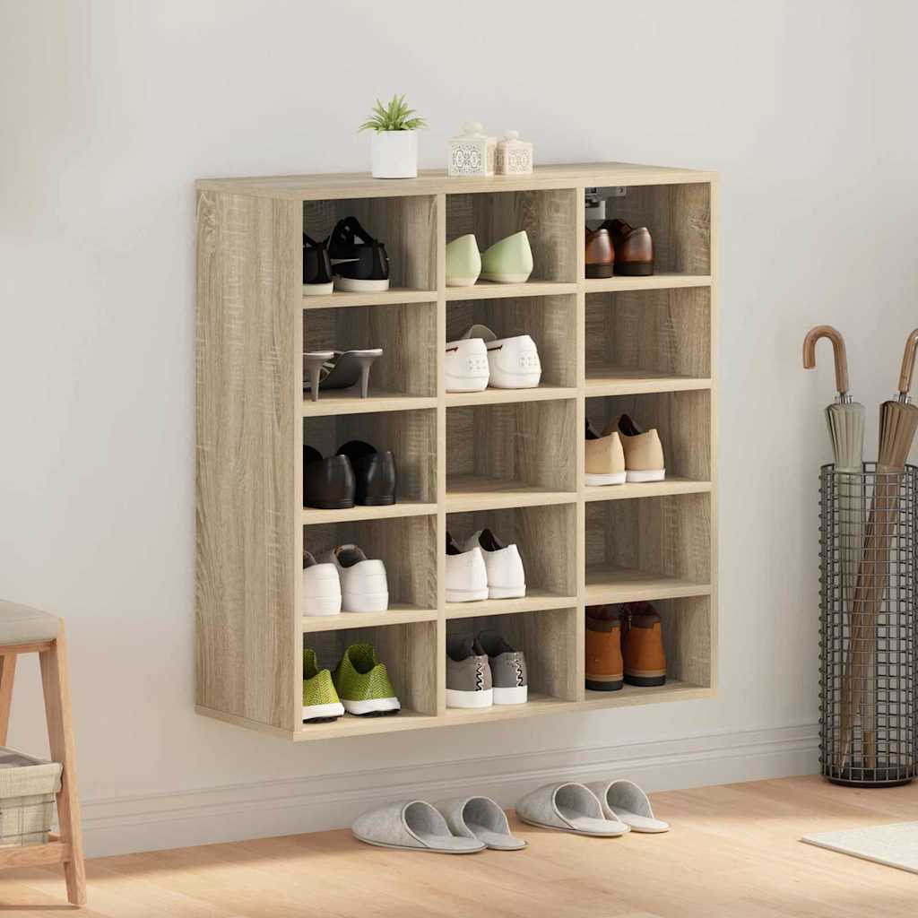 Schoenenkast Met Plank Bewerkt Hout