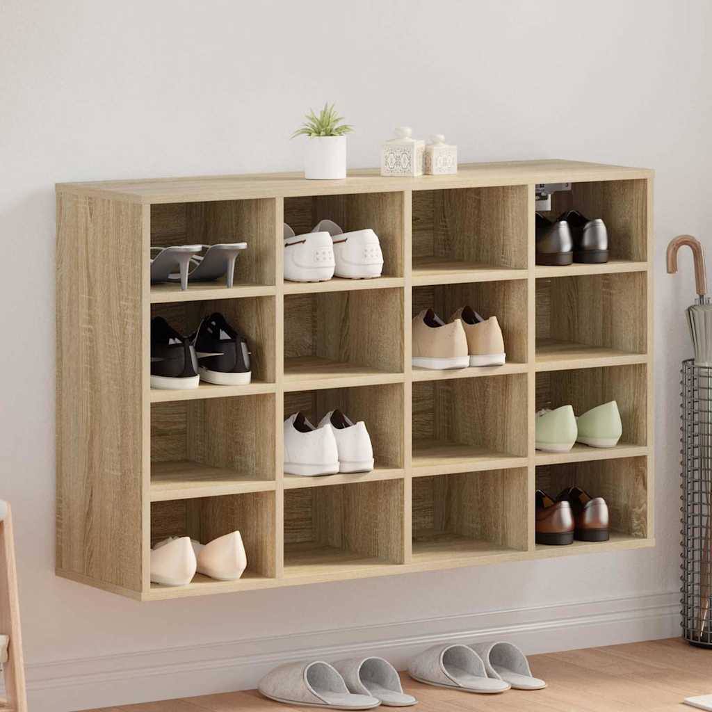 Schoenenkast Met Plank Bewerkt Hout
