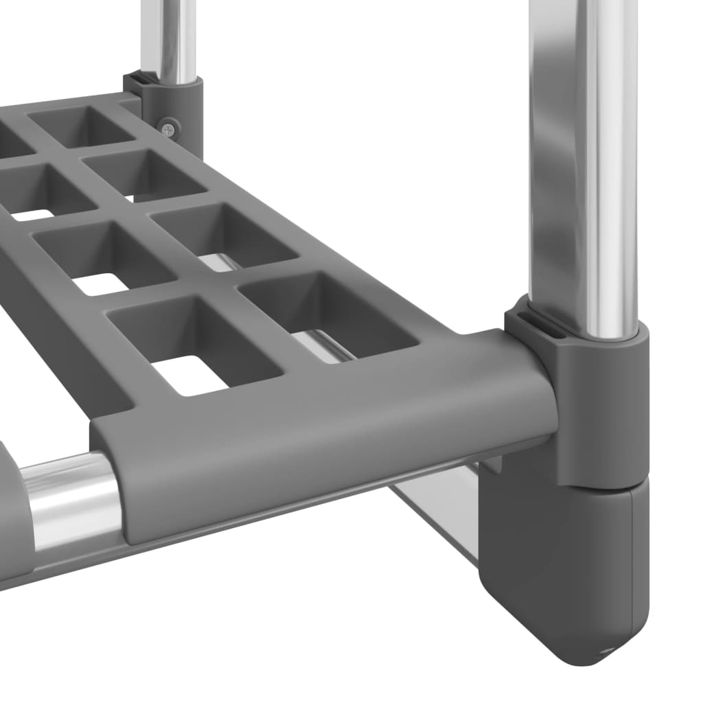 Kledingrek 3-Laags Aluminium Zilverkleurig