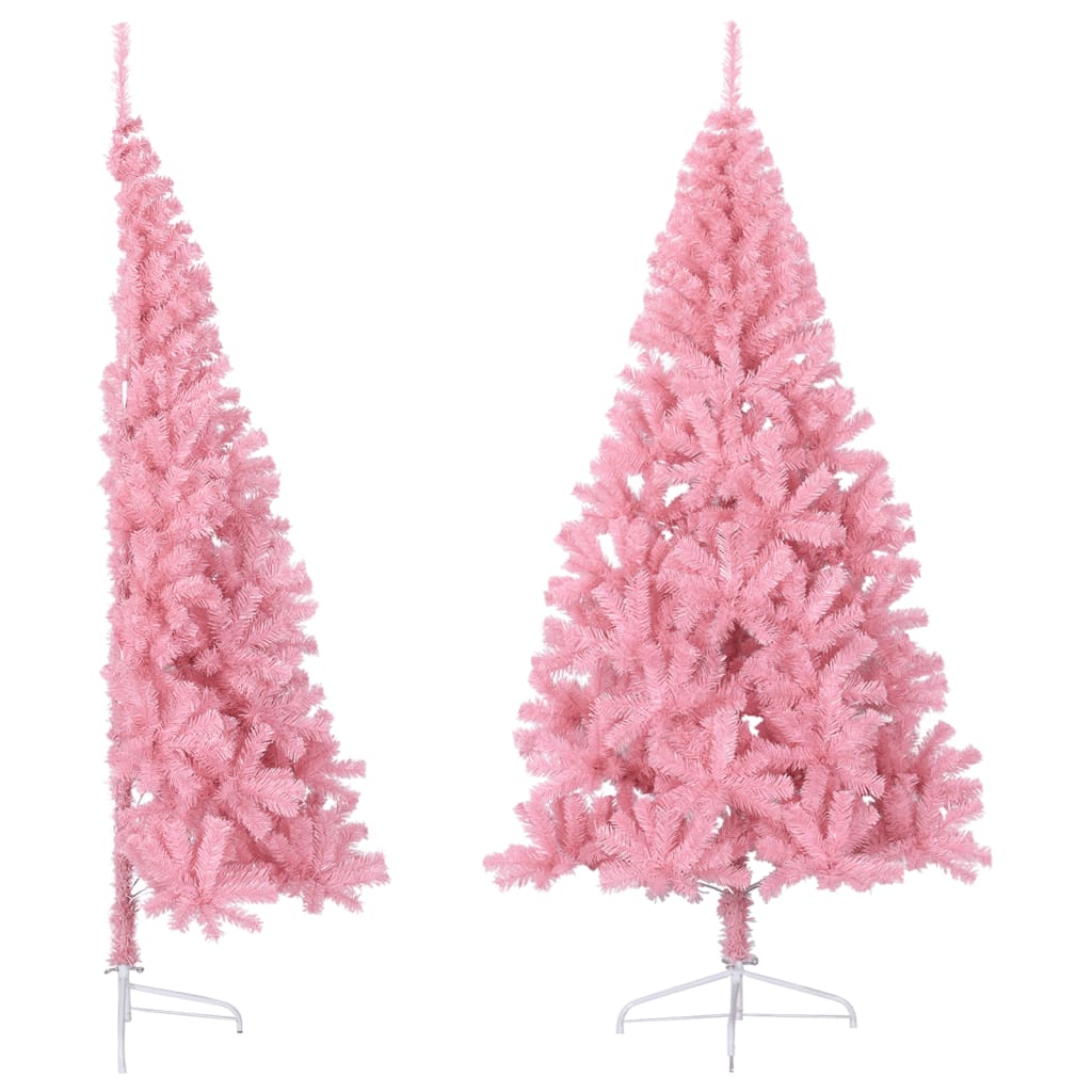 Kunstkerstboom Met Standaard Half 120 Cm Pvc Roze