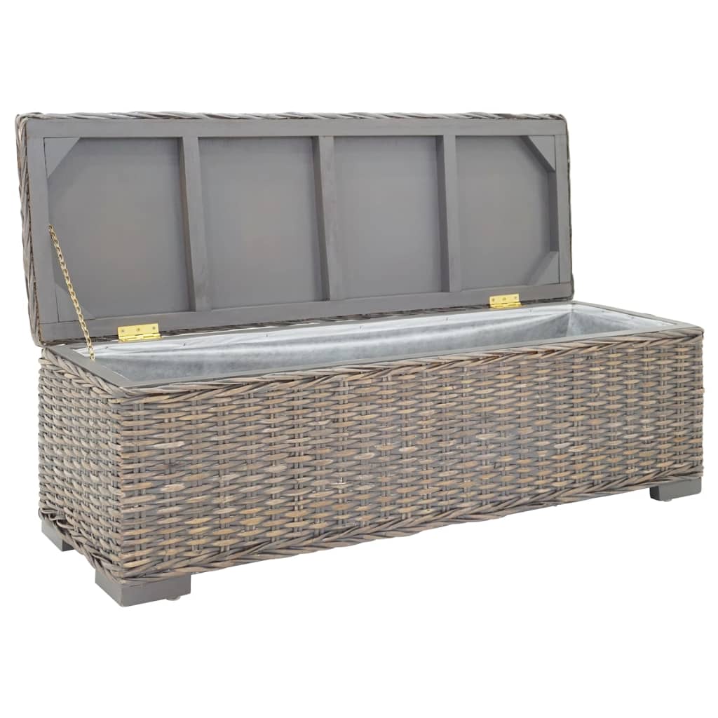 Opbergbox 110 Cm Natuurlijk Kubu Rattan En Mahoniehout