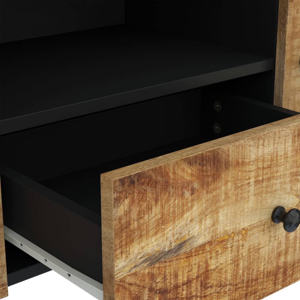 Tv-Meubel 105X33,5X46 Cm Massief Mangohout En Bewerkt Hout