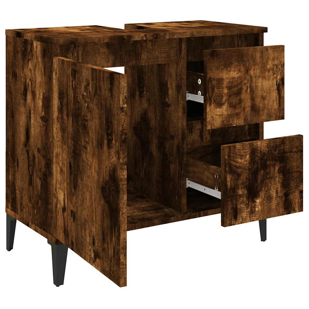 Badkamerkast 65X33X60 Cm Bewerkt Hout Kleurig