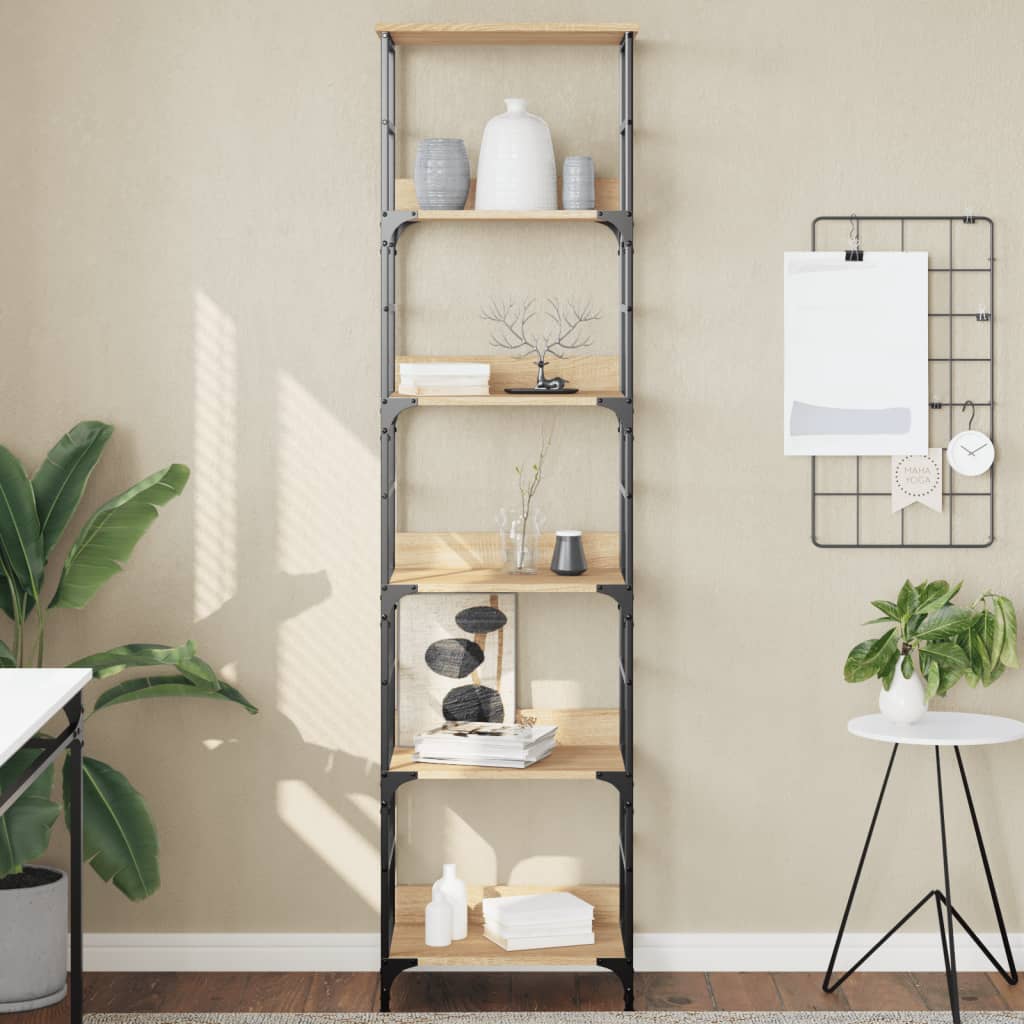 Boekenrek 50X33X Bewerkt Hout Eikenkleurig