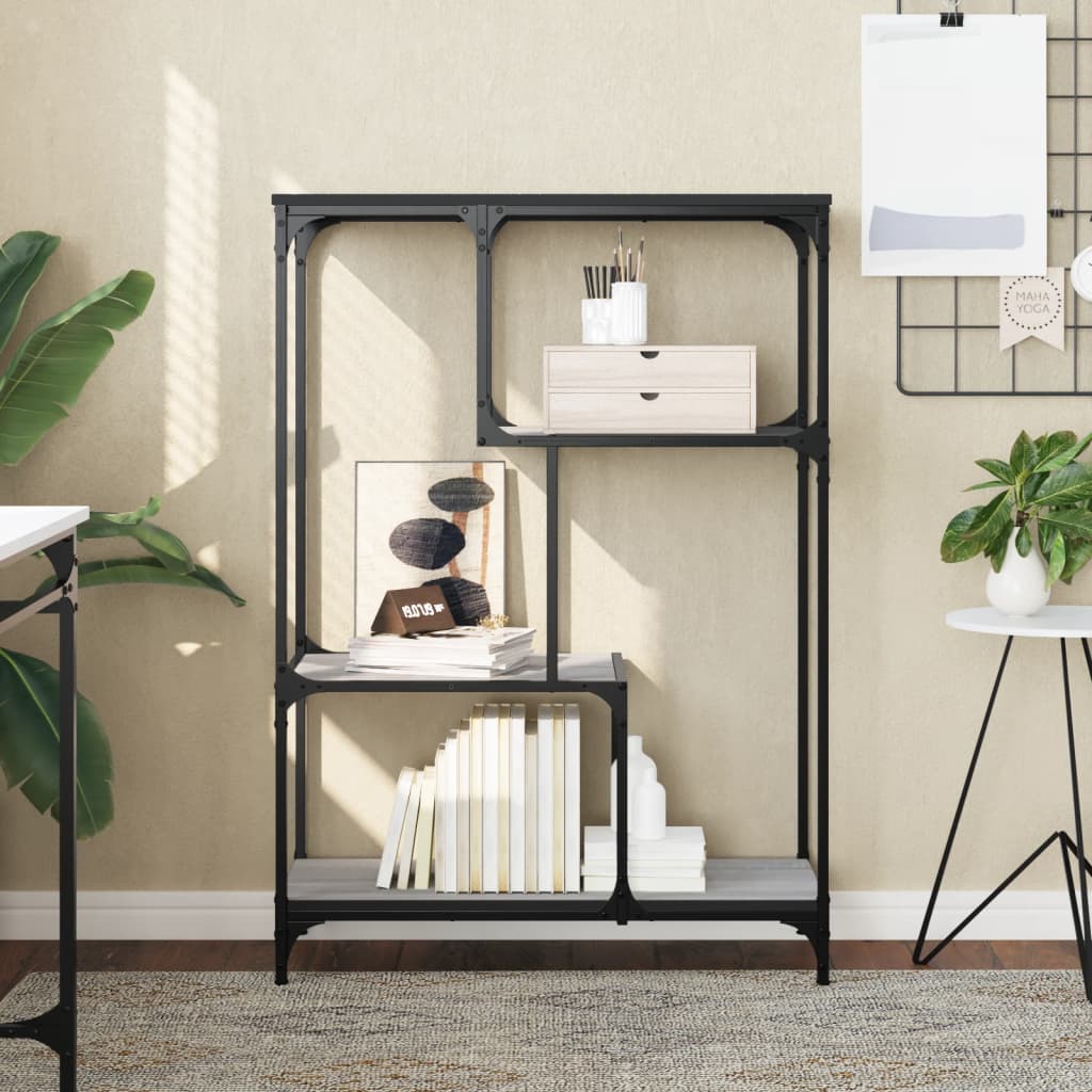 Boekenrek 99X35,5X176 Cm Bewerkt Hout En Staal