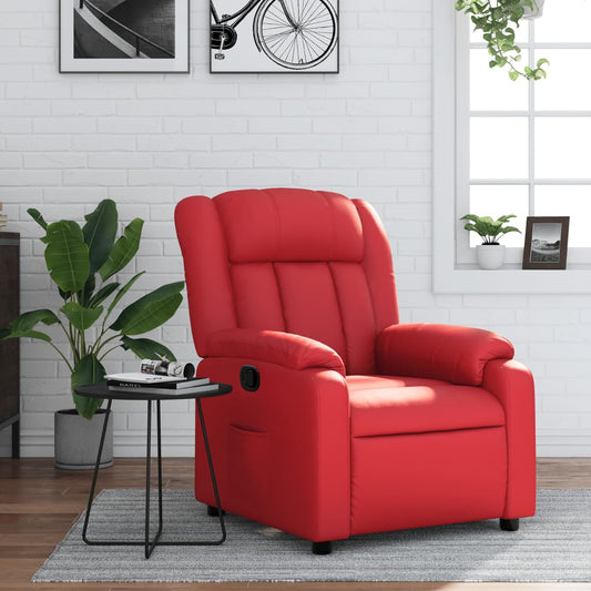 Fauteuil Verstelbaar Kunstleer Rood