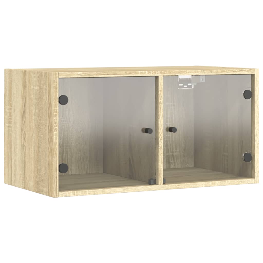 Wandkasten Met Glazen Deuren 68,5X37X35 Cm