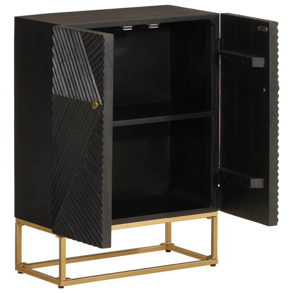 Dressoir Massief Mangohout En Ijzer Zwart