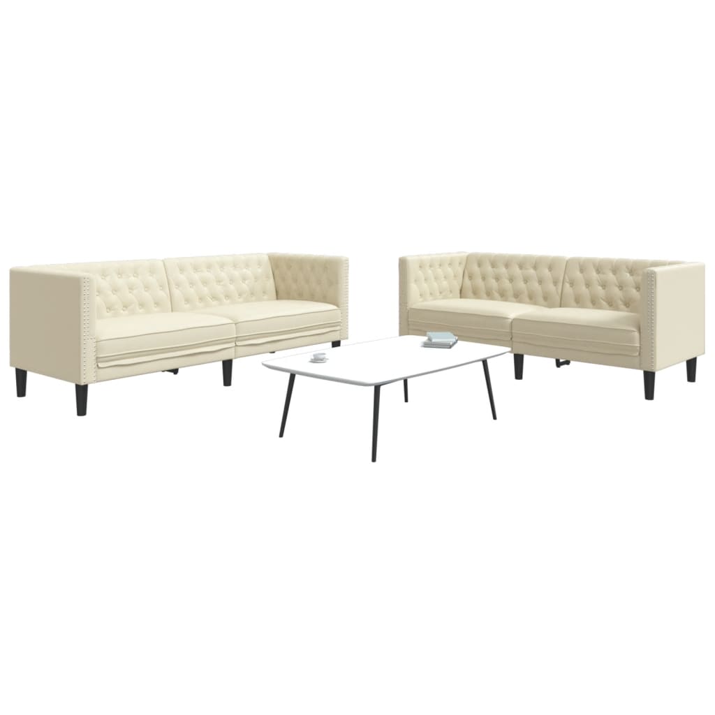 2-Delige Loungeset Chesterfield-Stijl Kunstleer