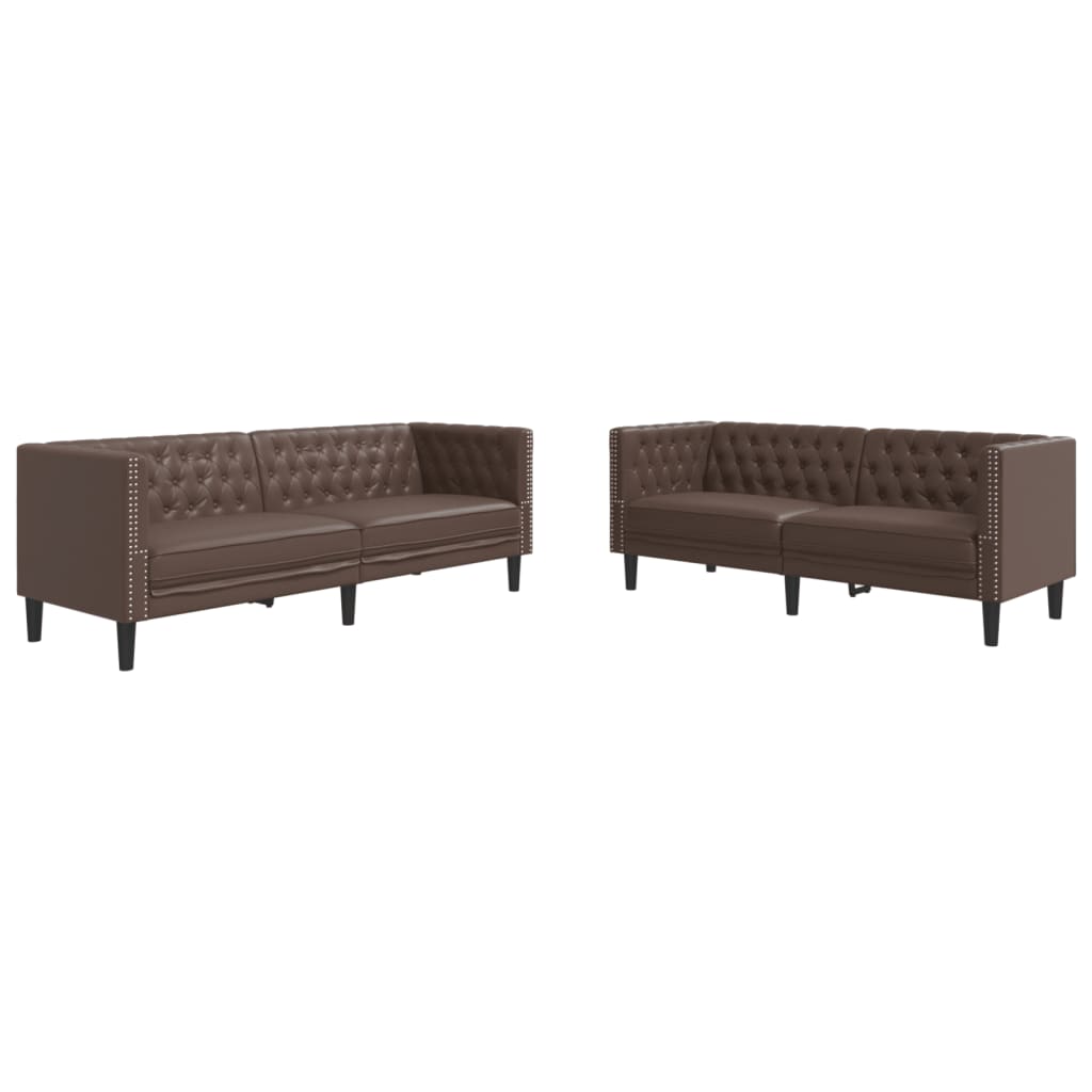 2-Delige Loungeset Chesterfield-Stijl Kunstleer