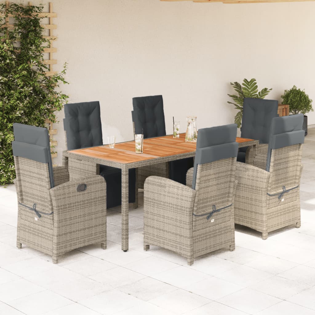 7-Delige Tuinset Met Kussens Poly Rattan