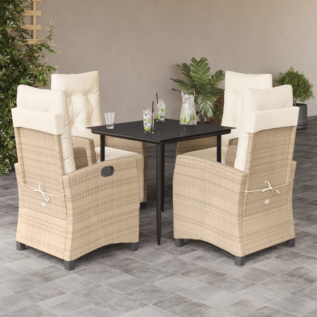 7-Delige Tuinset Met Kussens Poly Rattan Beige