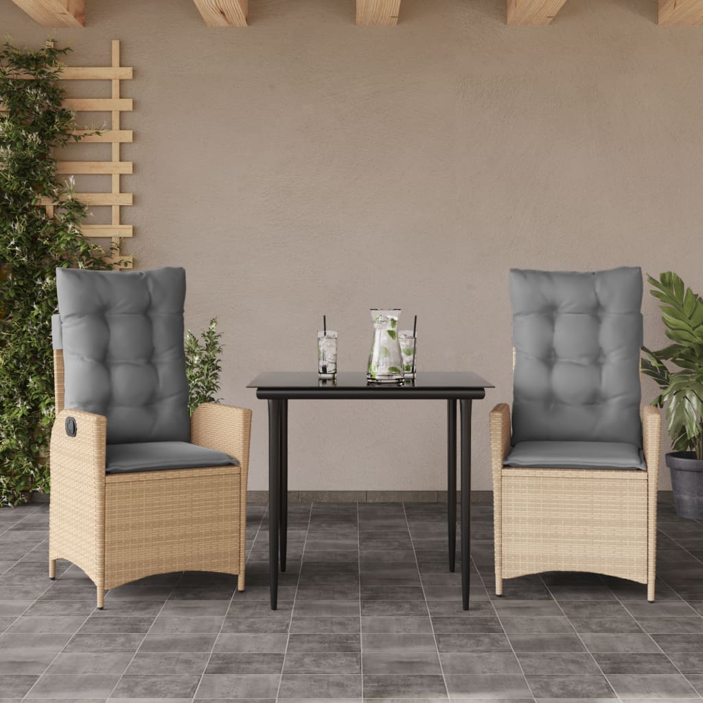 5-Delige Tuinset Met Kussens Poly Rattan Beige