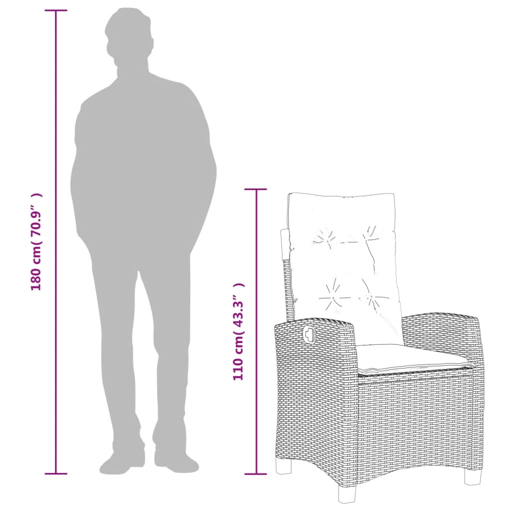 5-Delige Tuinset Met Kussens Poly Rattan Beige