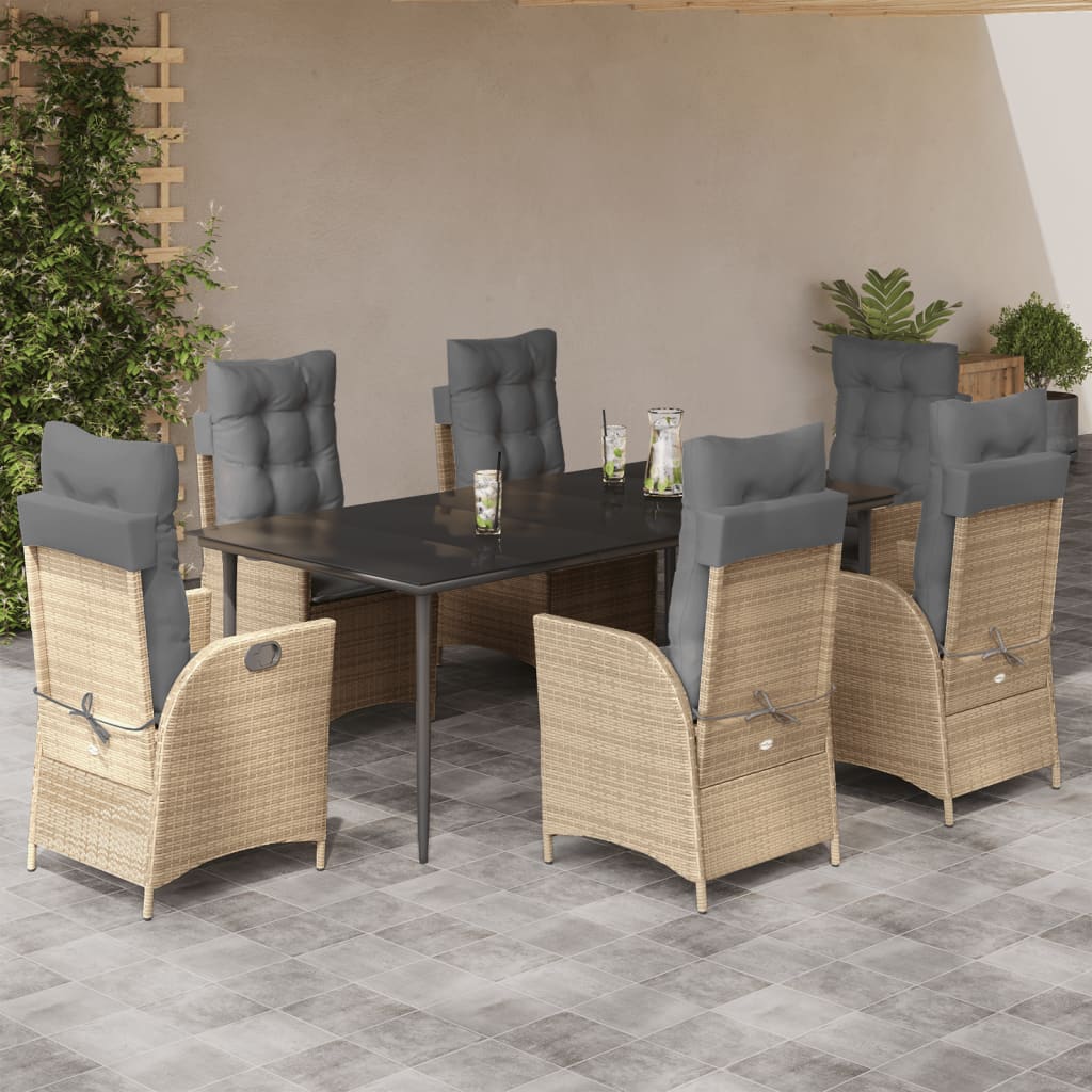 5-Delige Tuinset Met Kussens Poly Rattan Beige
