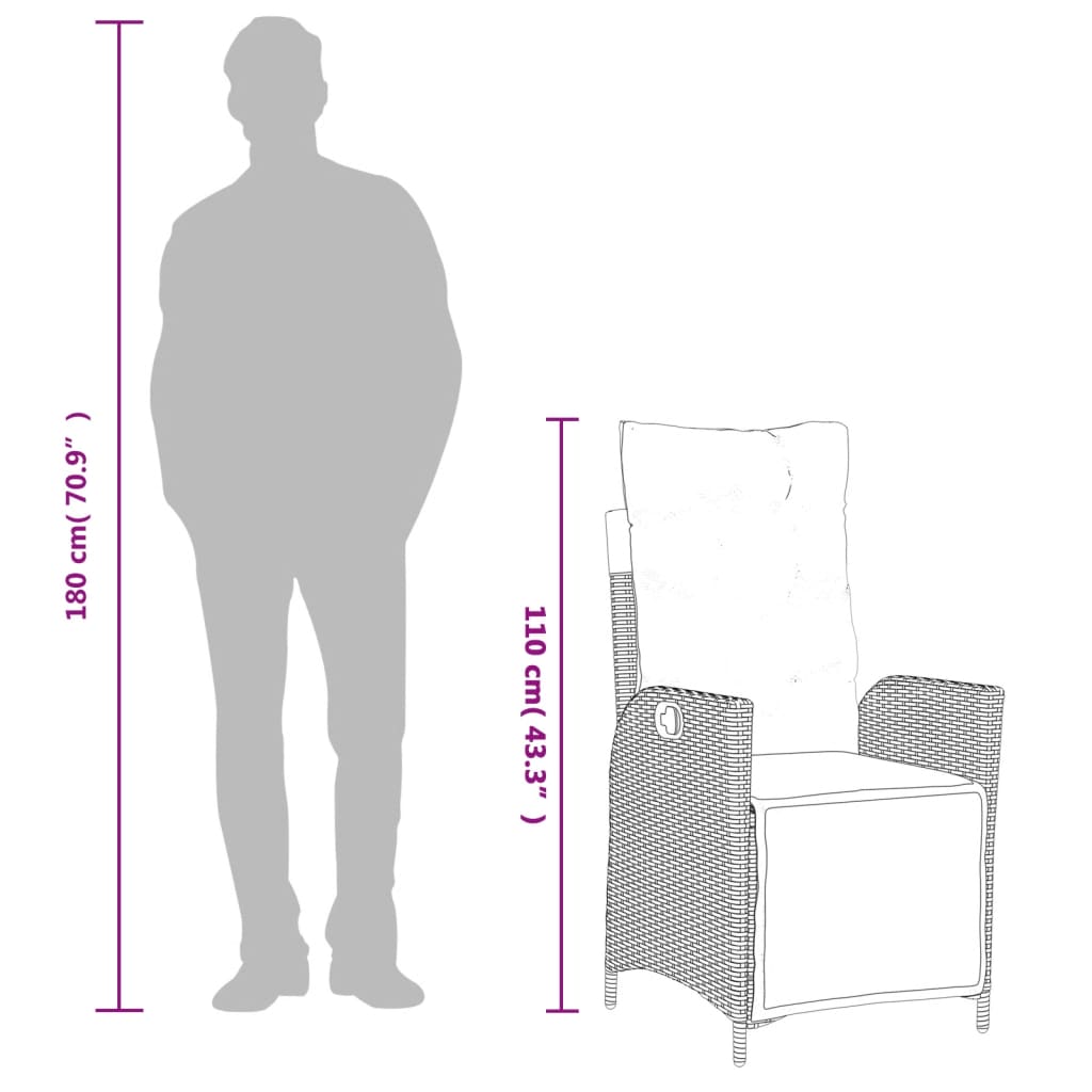 5-Delige Tuinset Met Kussens Poly Rattan Bruin