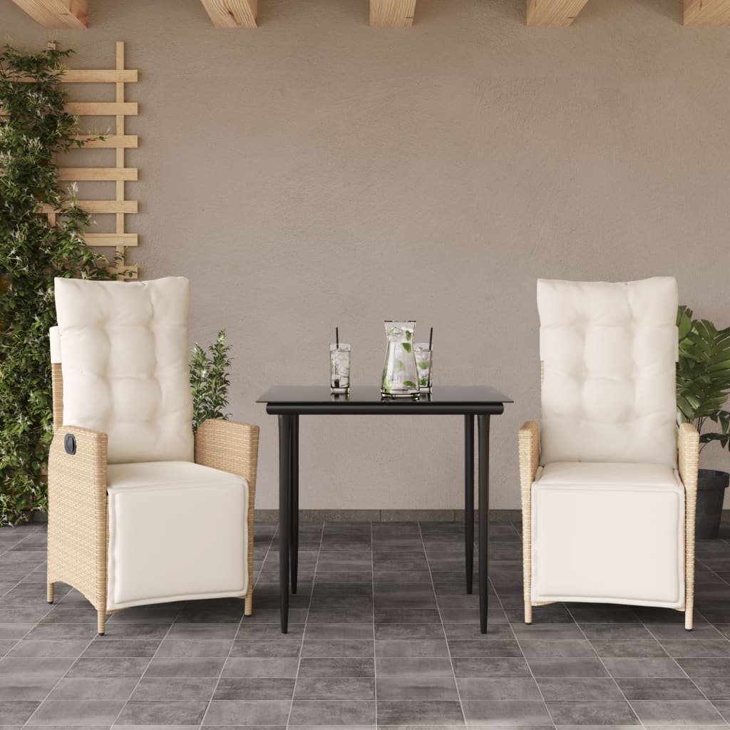 5-Delige Tuinset Met Kussens Poly Rattan Beige