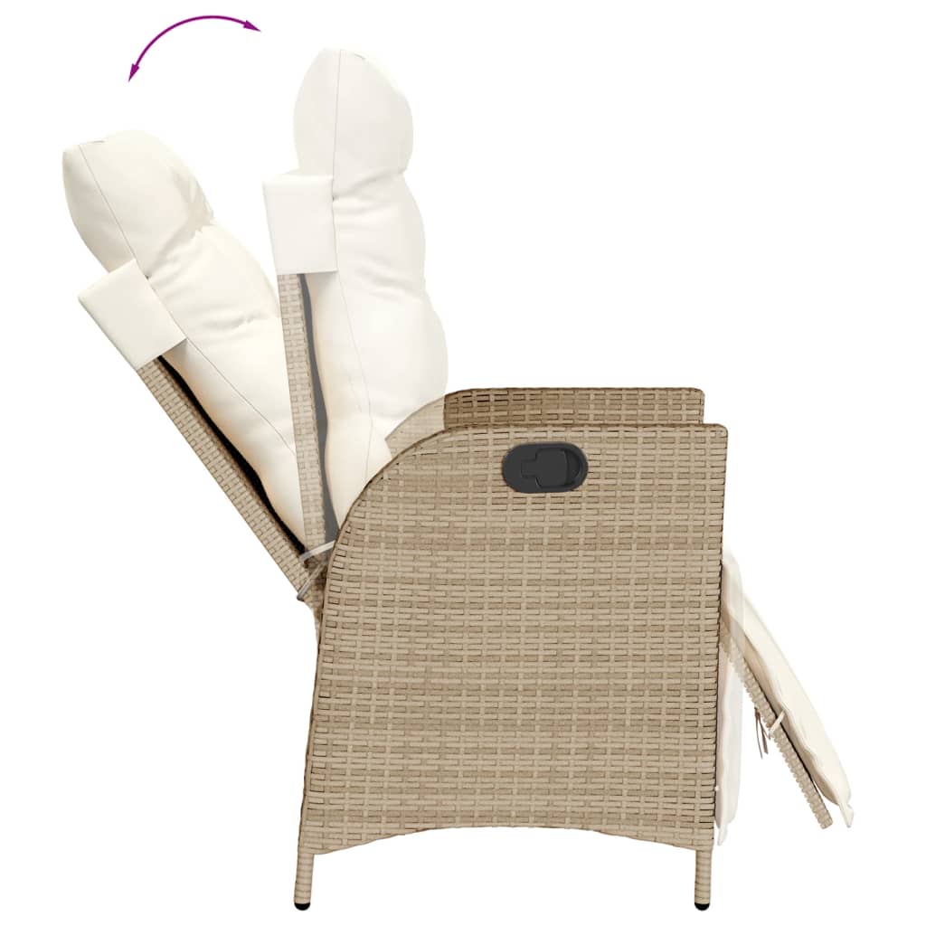 5-Delige Tuinset Met Kussens Poly Rattan Beige