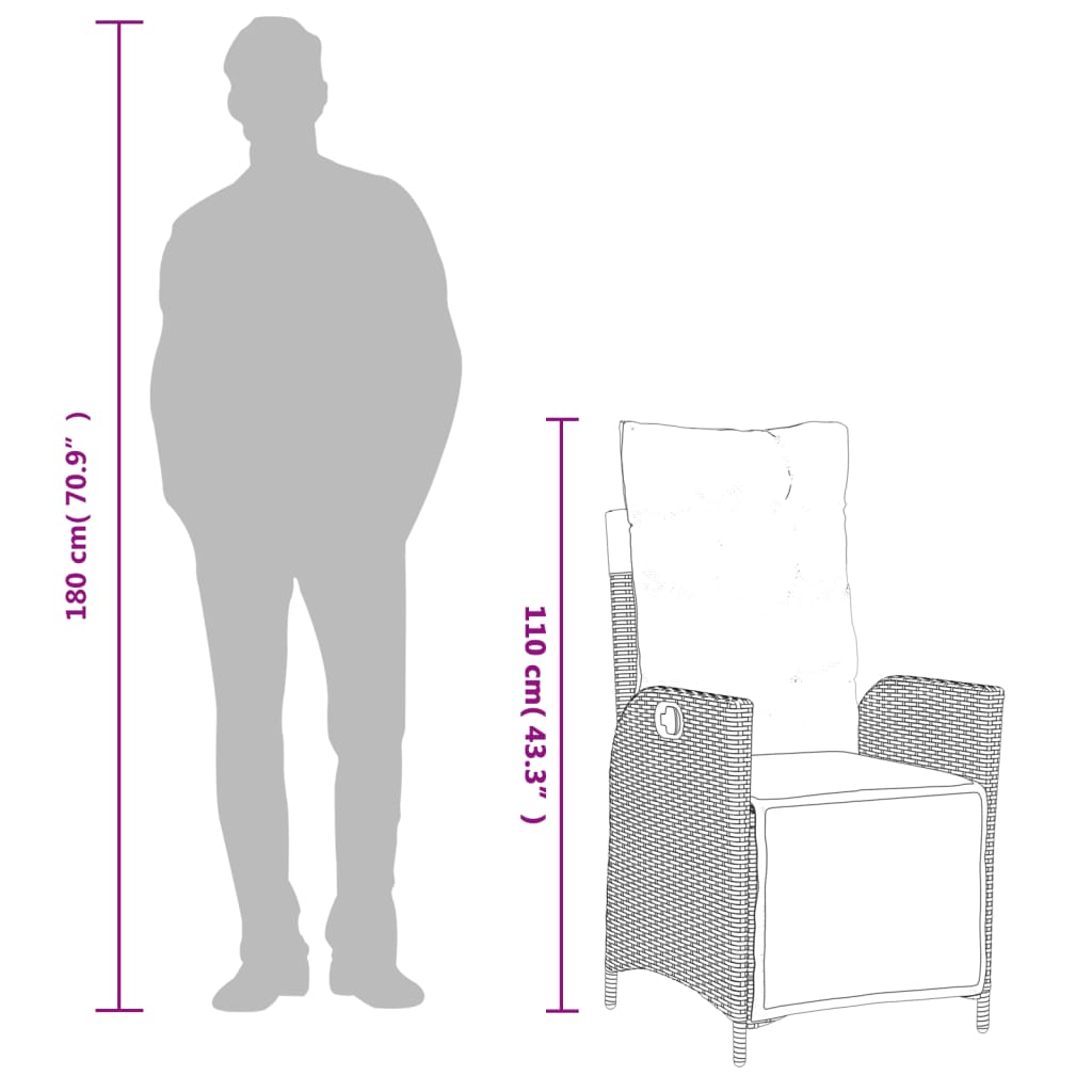 5-Delige Tuinset Met Kussens Poly Rattan Beige