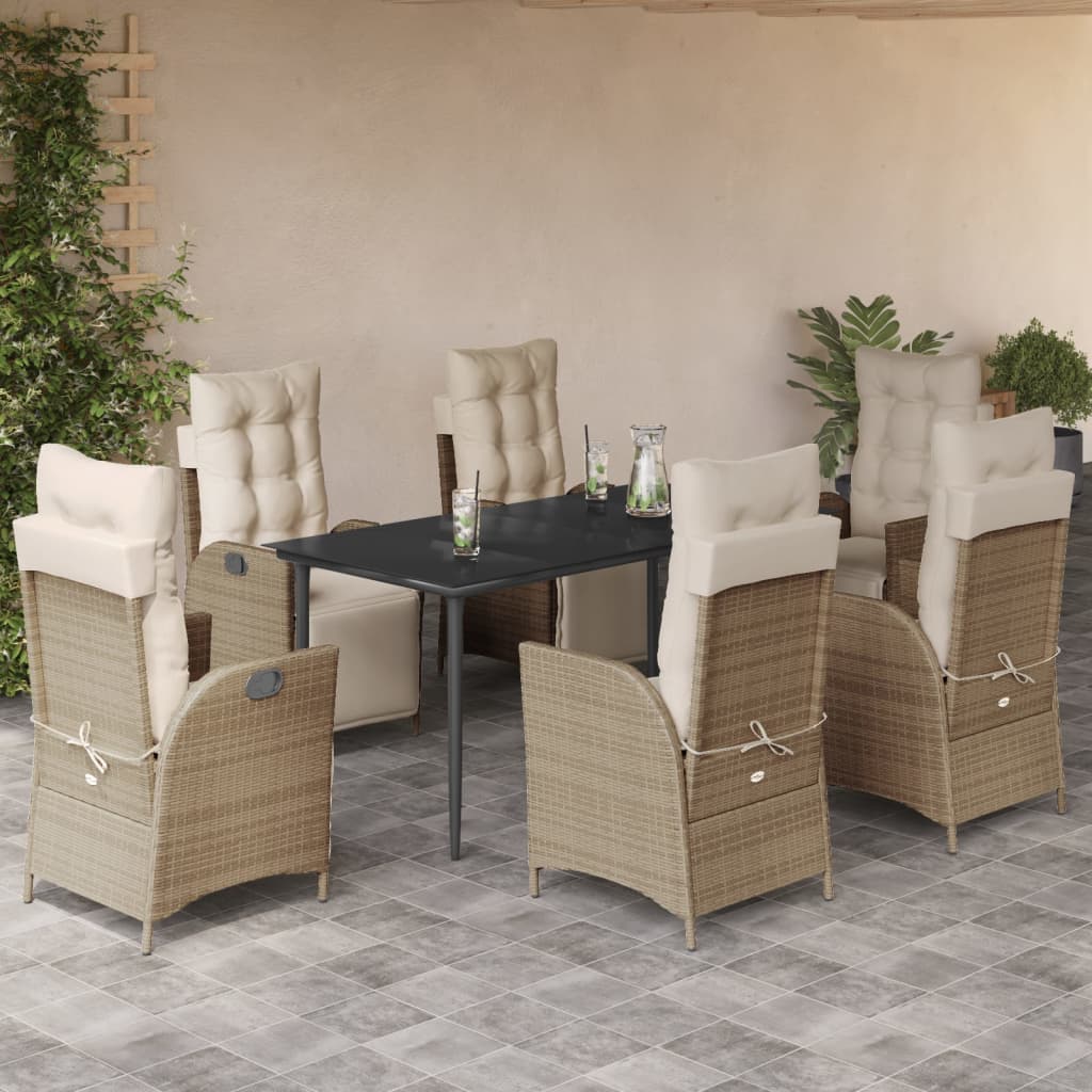 5-Delige Tuinset Met Kussens Poly Rattan Beige