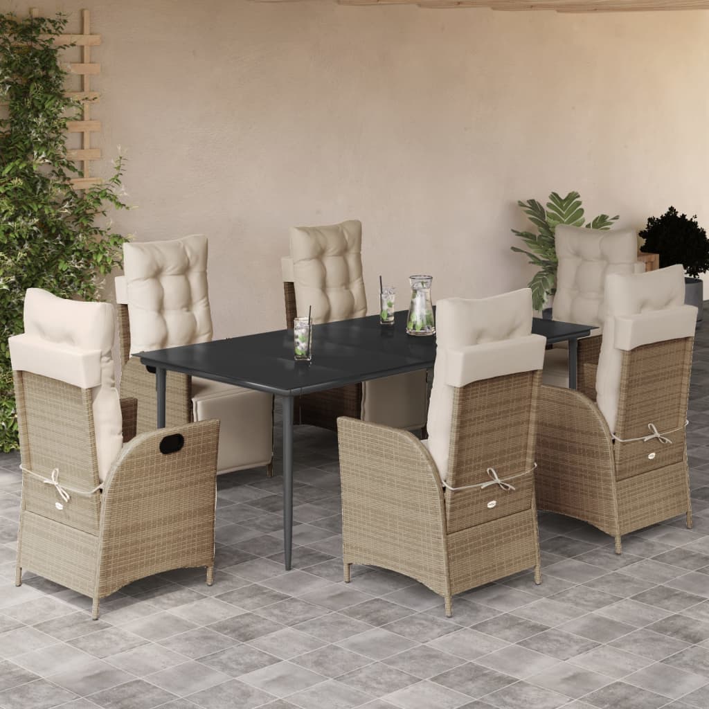 5-Delige Tuinset Met Kussens Poly Rattan Beige