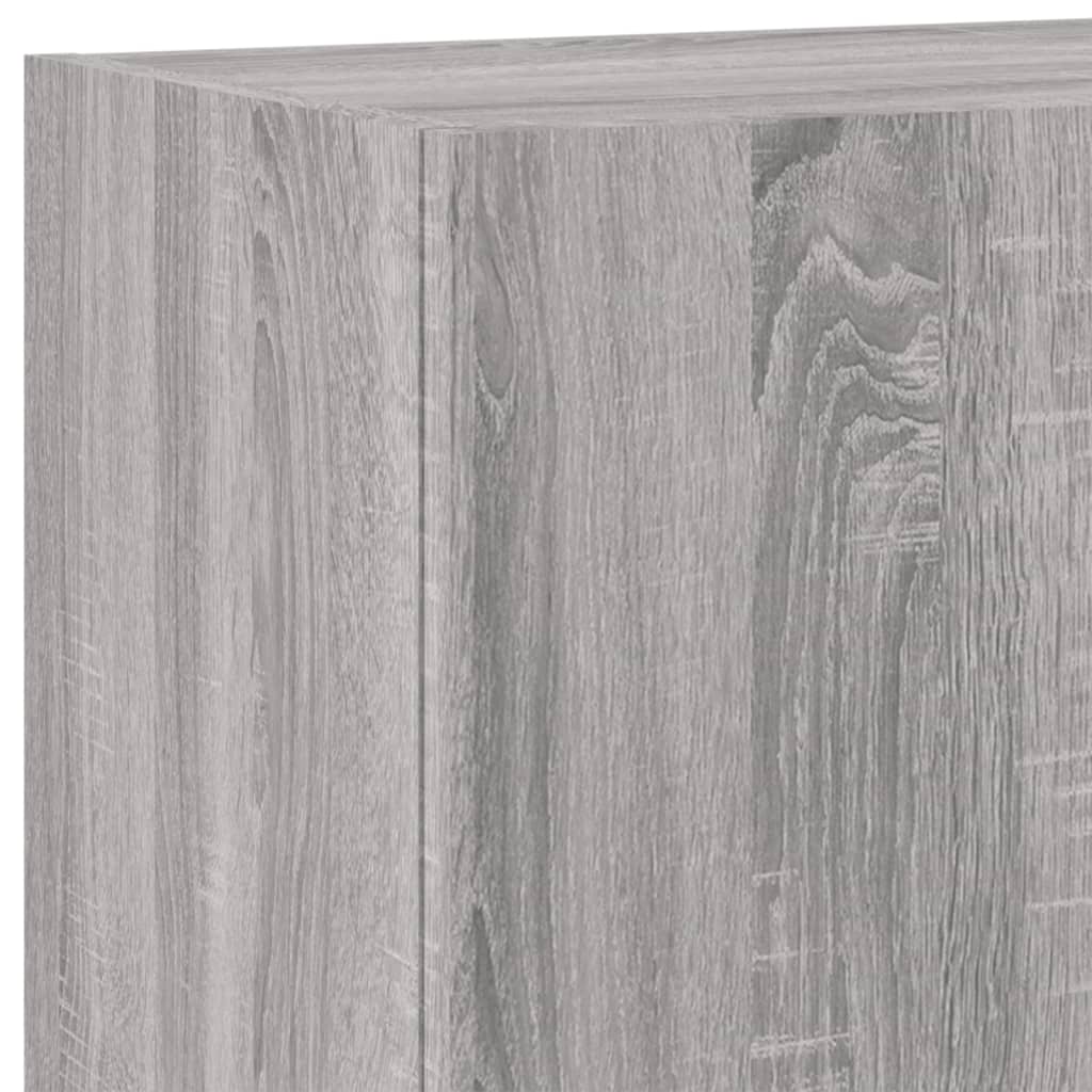 4-Delige Tv-Wandmeubelset Bewerkt Hout