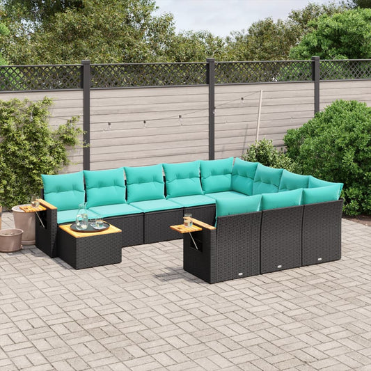 11-Delige Loungeset Met Kussens Poly Rattan
