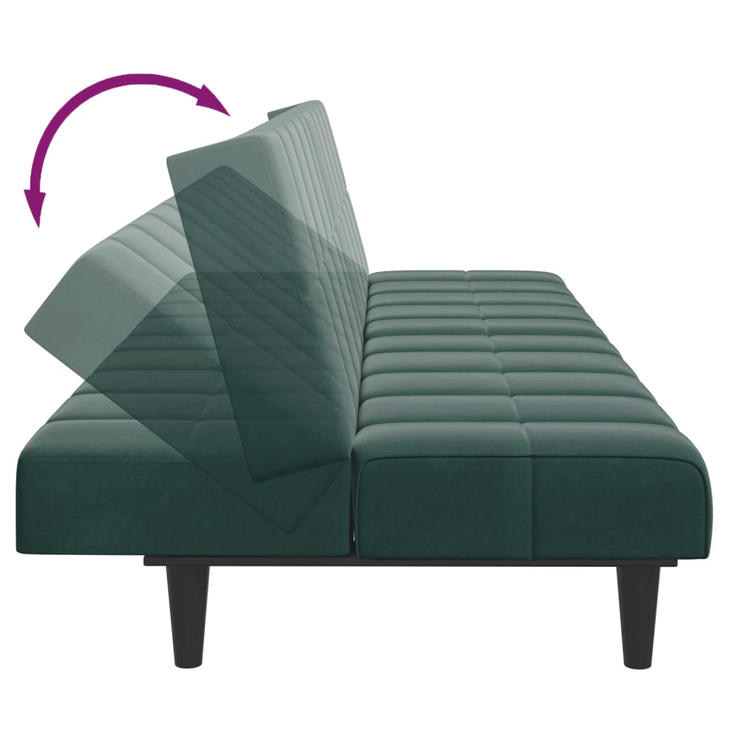 Slaapbank 2-Zits Met Voetenbank Fluweel