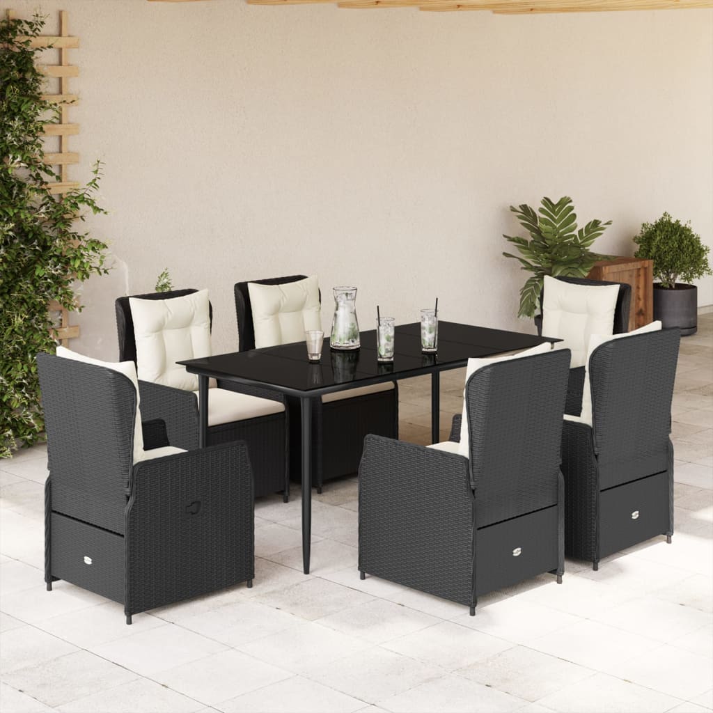 7-Delige Tuinset Met Kussens Poly Rattan