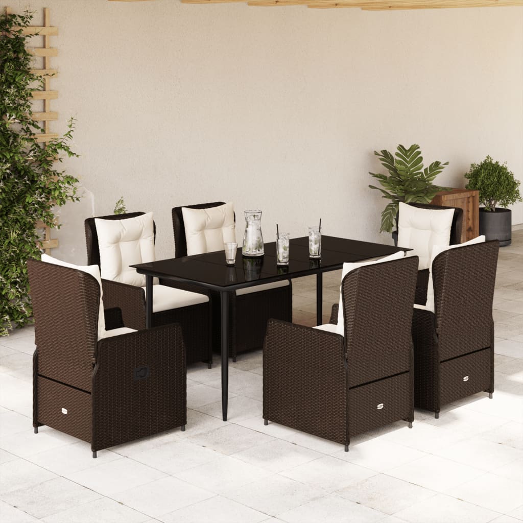 7-Delige Tuinset Met Kussens Poly Rattan